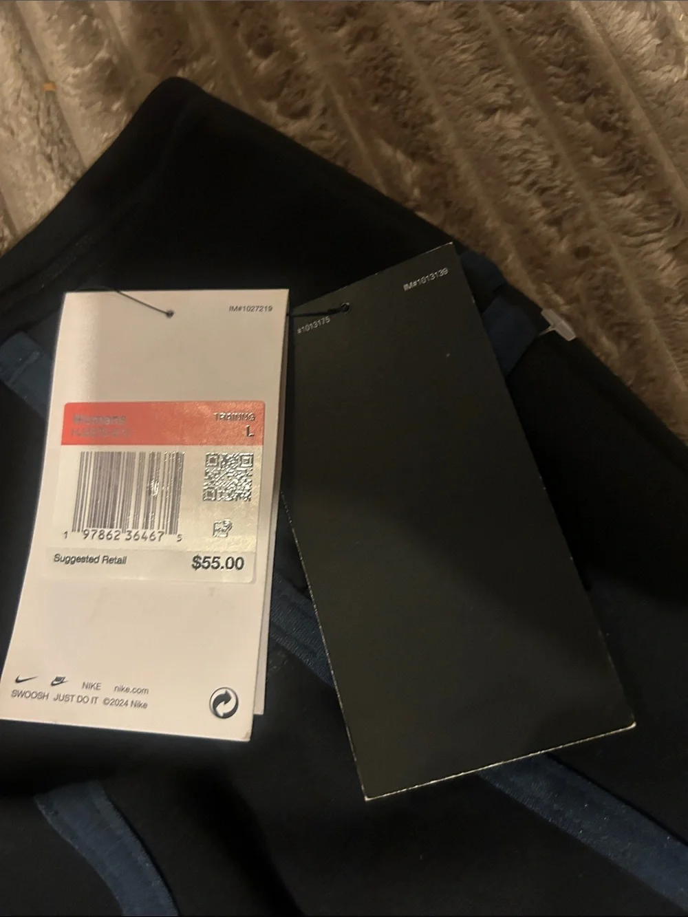 Nike Black Sports Bra and Leggings Set with Blue Trim